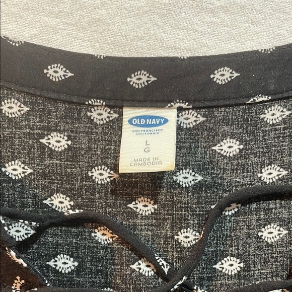Old Navy Black and White Midi Dress with Plunge Neckline Large EUC - Picture 7 of 12